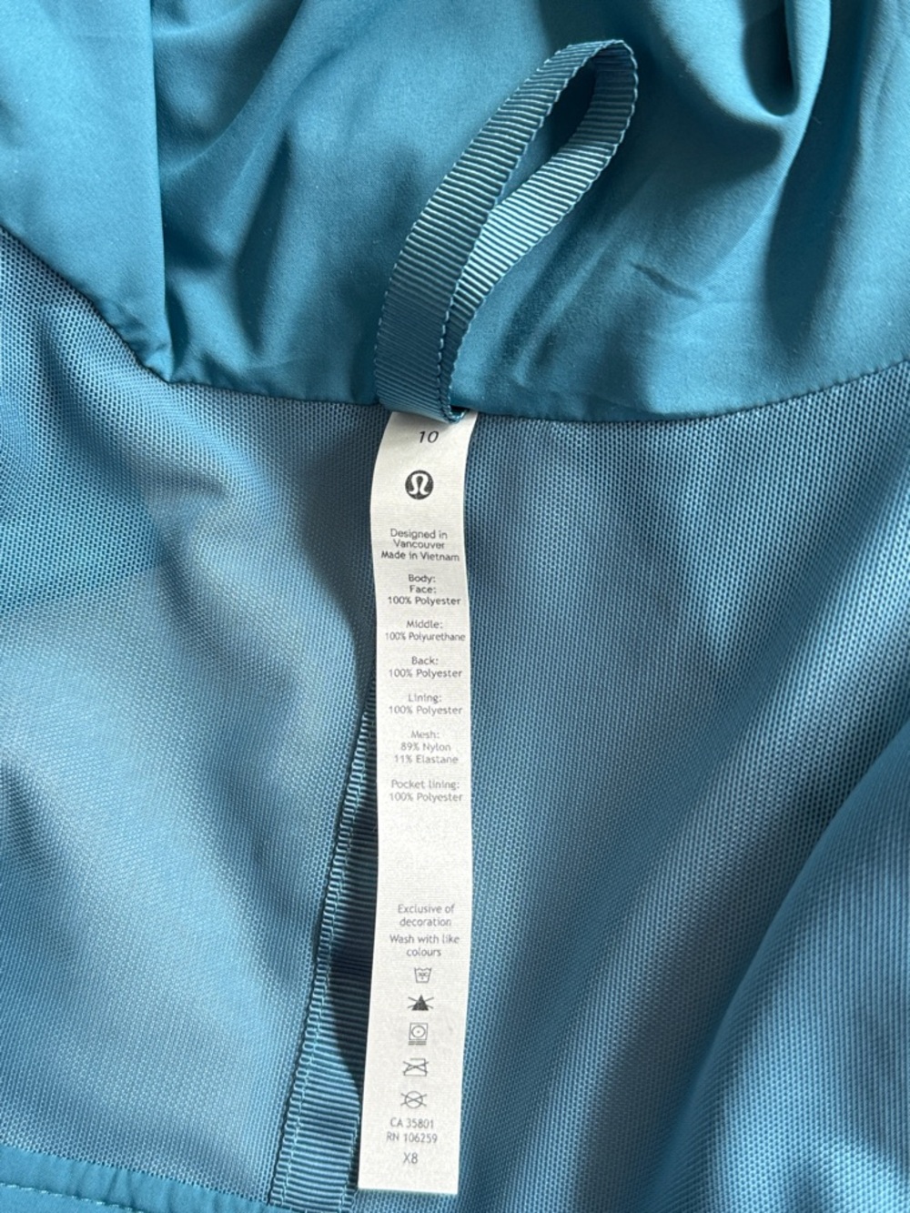 Lululemon Rain Rebel Jacket Waterproof size 10 Capture Blue - Picture 4 of 15